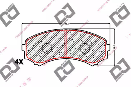 Комплект тормозных колодок DJ PARTS BP1673